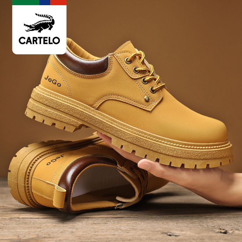 รองเท้าผู้ชาย-cardi-le-crocodile-ปกป้องแรงงานรองเท้าทำงานรองเท้ามาร์ตินแบบวินเทจหุ้มข้อต่ำสำหรับฤดูหนาวสำหรับผู้ชายรอ