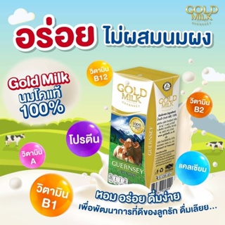 ภาพขนาดย่อของภาพหน้าปกสินค้ายกลัง 40 กล่อง  Gold Milk น้ำนมโคแท้ 100% ผู้แพ้นมวัวดื่มได้ Guernsey UHT จากร้าน plabplueng.k บน Shopee