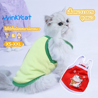 Winky Wink NEW🌈 เสื้อแขนสั้น สำหรับสัตว์เลี้ยง สําหรับสุนัข แมว /เสื้อแมว