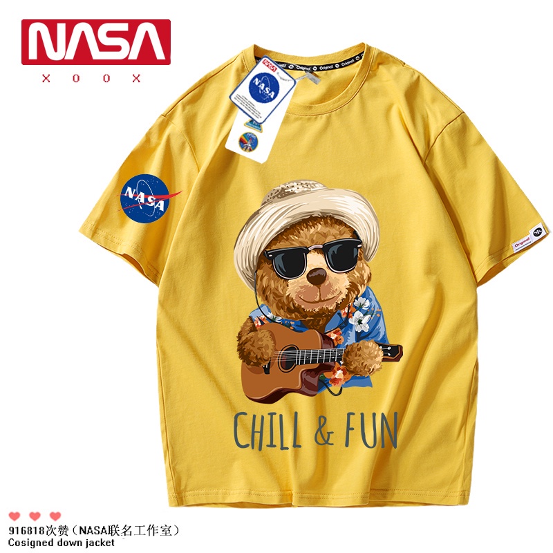 เสื้อยืดแขนสั้น-พิมพ์ลายหมี-nasa-แฟชั่นคู่รัก-สําหรับผู้ชาย-และผู้หญิงเสื้อยืด-59