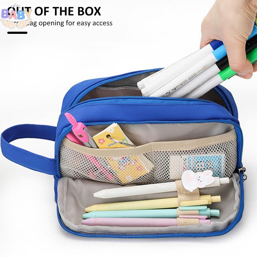 กระเป๋าเครื่องเขียน-กระเป๋าดินสอ-ความจุขนาดใหญ่-พร้อมที่จับ-เรียบง่าย-สําหรับโรงเรียน-สํานักงาน-shopcyc1557