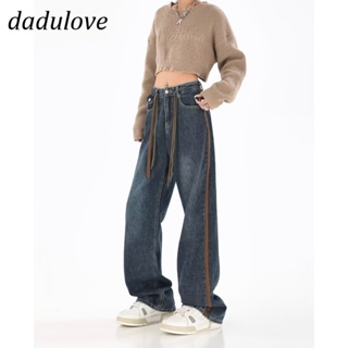 DaDulove💕 New Autumn and Winter Hong Kong Style Mopping Jeans Trendy Straight-leg Pants High Waist Loose Wide-leg Pants