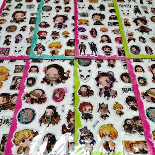 เซ็ตละ 12 ชิ้น สติ๊กเกอร์ ดาบพิฆาตอสูร ขนาด 10*24 ซม. (รุ่นนี้มีภาพฝึกระบายสีสวยๆ ด้านหลังด้วยค่ะ) คละแบบ (มีซ้ำกัน)