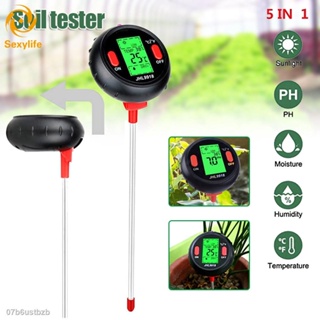 ✟❃SL❤ 5 in 1 Soil Test Meter Digital Soil Moisture PH Temperature Light Tester LCD for Garden Lawn
