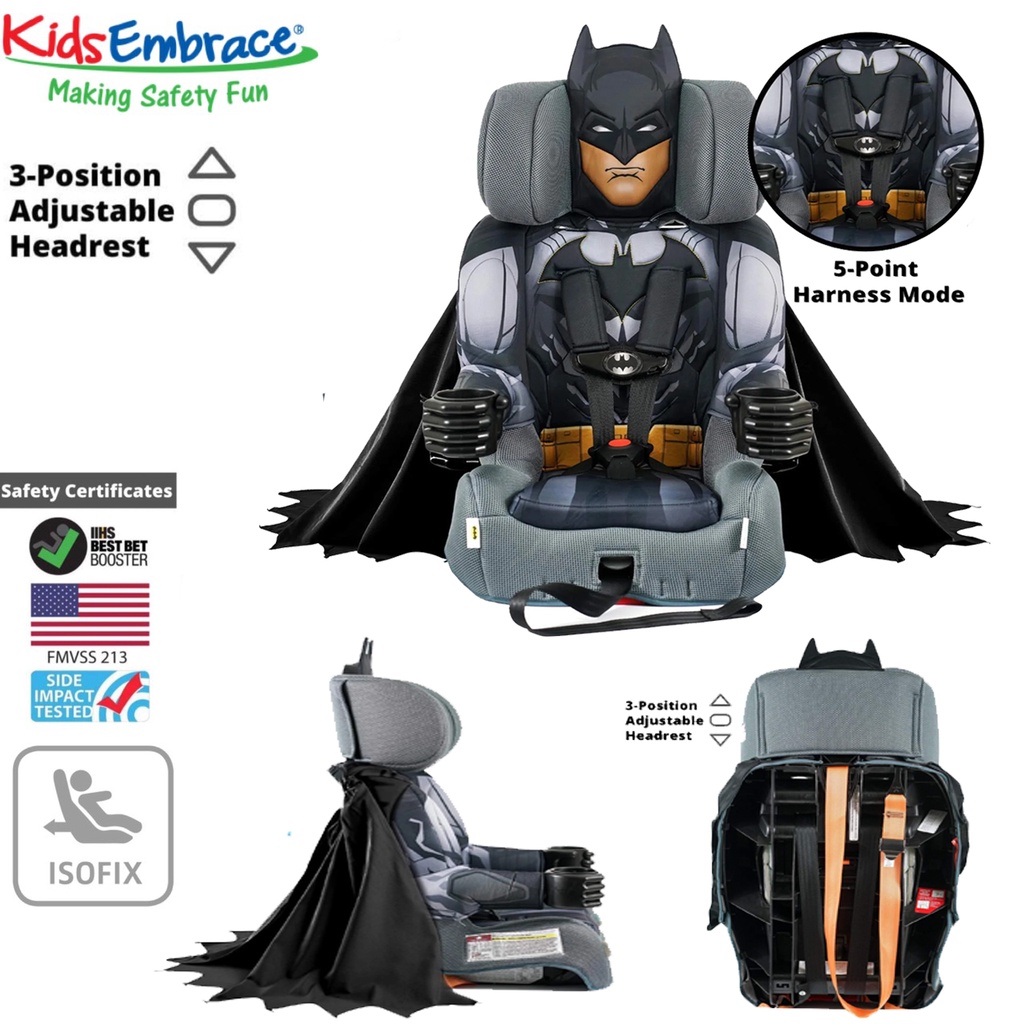 คาร์ซีทสำหรับเด็กโต-แบทแมน-ใช้ได้ตั้งแต่1ขวบถึง12ขวบ-kidsembrace-dc-comics-batman-combination-harness-booster-car-seat-ร