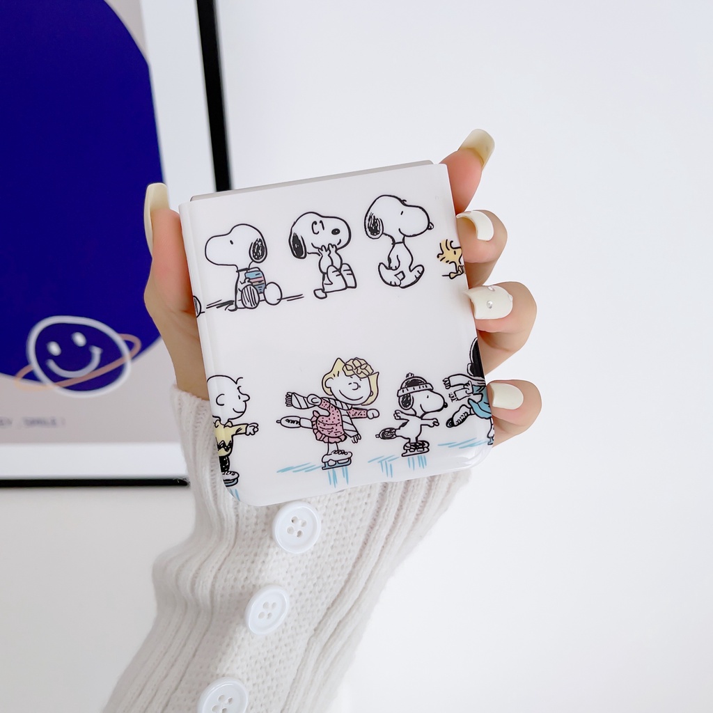 เคสโทรศัพท์มือถือแบบนิ่ม-กันกระแทก-ลายการ์ตูน-snoopy-charlie-พร้อมจี้ห้อย-สําหรับ-samsung-galaxy-z-flip-3-5g-z-flip-4