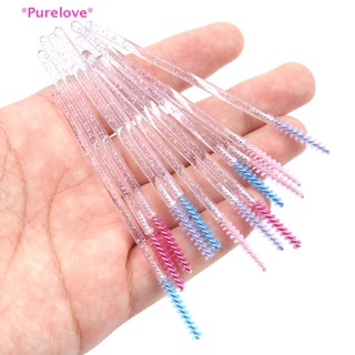 Purelove&gt; 50Pcs Eyelash Eyebrow Brush Mascara Wands Crystal Handle Eyelash Extension Tools new