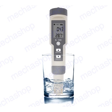 เครื่องวัดความเค็ม-ปากกาวัดความเค็ม-3-in-1-วัดความเค็ม-tds-ec-s-100-salt-meter-portable-salt-tds-tester-pool-salinity