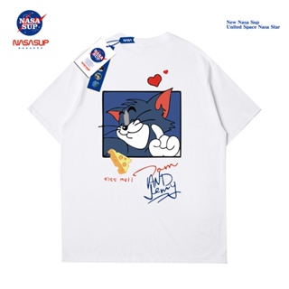 เสื้อยืดแขนสั้น พิมพ์ลายการ์ตูน NASA Tom and Jerry Tom แฟชั่นคู่รัก สําหรับผู้ชาย_59