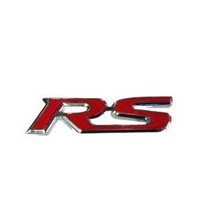 โลโก้ RS โลหะสีแดง มีขายึดด้านหลัง สัญลักษณ์ติดกระจังหน้าสำหรับ Honda Toyota All Model*มาร้านนี่จบในที่เดียว*