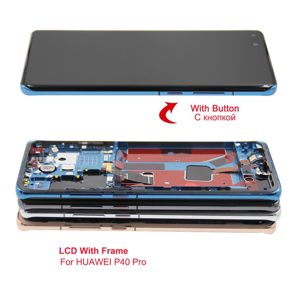 6-58-amp-39-amp-39ของแท้-อะไหล่หน้าจอสัมผัสดิจิทัล-lcd-พร้อมกรอบ-แบบเปลี่ยน-สําหรับ-huawei-p40-pro-huawei-p40pro-els-nx9