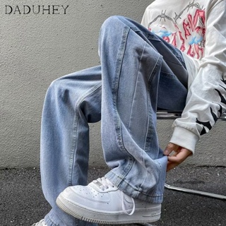 DaDuHey🔥 Mens High Street Fashion Hip Hop Cool Trendy Casual Pants 2022 New Hong Kong Style Ins Fashionable Handsome Retro Washed Jeans