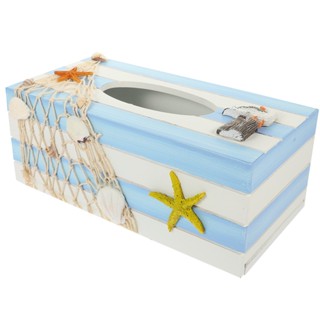 Tissue Box Holder Paper Cover Napkin Dispenser Facial Case Towel Nautical Bathroom Wooden Farmhouse Container Toilet Woo