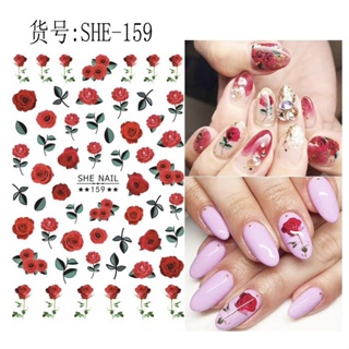 Nail Sticker ผีเสื้อ ดอกไม้ แบบยาว สติกเกอร์ติดเล็บ สติกเกอร์เล็บ เปลี่ยนได้บ่อย หน้าเล็บไม่เสีย ติดเล็บ น่ารัก กากเพชร