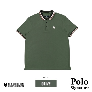 ภาพหน้าปกสินค้าเสื้อโปโล🟩  สีเขียวโอลีฟ Memo🦊 Premium Polo Signature สินค้าลิขสิทธิ์แท้ OLIVE ที่เกี่ยวข้อง