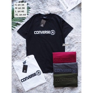 พร้อมส่ง 🏡 เสื้อยืดคอนเวิร์ส converse งานปักนูน ผ้าคอตตอล ตรงปก งานจริงสวยมาก