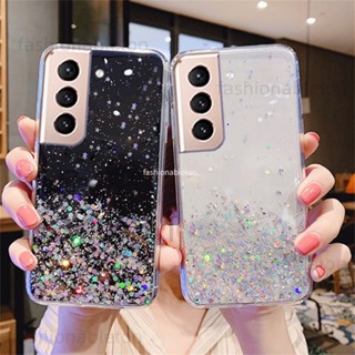เคสโทรศัพท์มือถือ ซิลิโคนนิ่ม ใส กันกระแทก แต่งกลิตเตอร์ฟอยล์ ระยิบระยับ สําหรับ Samsung Galaxy S21 S22 S23 Ultra FE S23FE S21FE S23ultra S22ultra S21Ultra S23plus