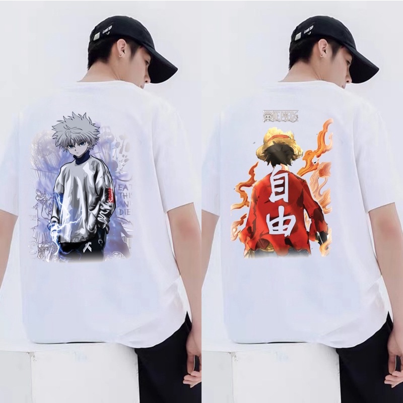 เสื้อยืด-anime-white-t-shirt-one-piece-design-unisex-casual-graphic-tees-trendy-oversize-33