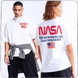 YOUTH CULTURE® NASA white shirt unisex Mens women aesthetic streetwear oversized t-shirt trendy teesเสื้อยืด_29