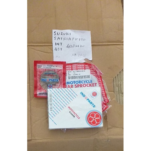 ชุดเกียร์ DRIVE CHAIN KIT SUZUKI SATRIA FU 150 ยี่ห้อ INDOPART Good