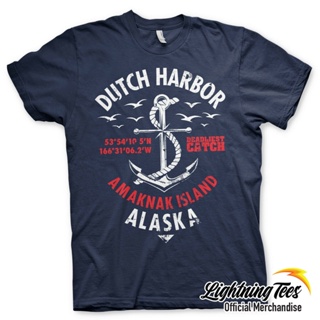 New Deadliest Catch Dutch Harbor Alaska Navy T-Shirt Trendy mens top