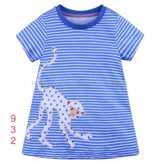 TSG-932 เสื้อยืดเด็กผู้หญิงสีฟ้า ลายลิงSize-120 (5-6Y)