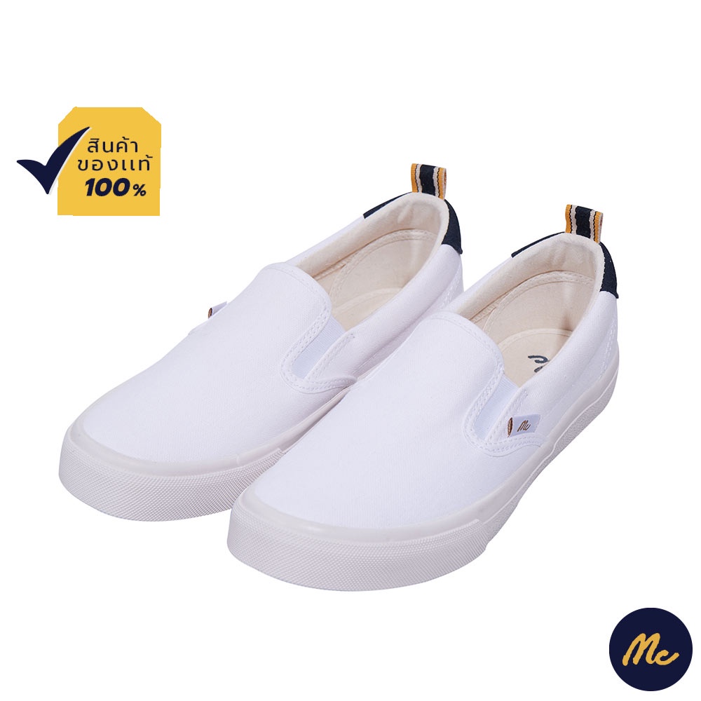 ราคาและรีวิวMc JEANS รองเท้า Slip on รองเท้า Mc แท้ สีขาว ทรงสวย ใส่สบาย สามารถใส่ได้ทั้ง ชาย และ หญิง รุ่น M09Z00410