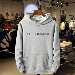 เสื้อแขนยาวฮู้ด Tommy แขนยาว ฮู้ด  งานกระเป๋าหน้า  ผ้าคอตตอน  ไม่ยืด ใส่กำลังพอดร