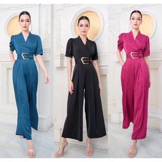 ภาพหน้าปกสินค้าM12 S-XL Jumpsuit จั๊มสูทขายาว คอป้ายแขนตุ๊กตา สีน้ำเงิน สีชมพูอมม่วง สีดำ ผ้าเครปซาติน จั๊มสูทออกงาน จั๊มสูทแฟชั่น LUXE ที่เกี่ยวข้อง