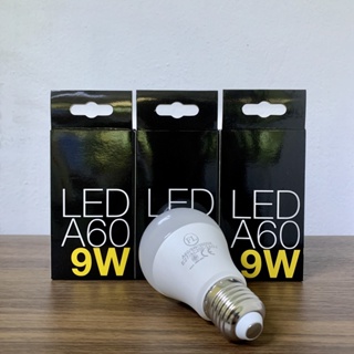 ( แพ็ก 3 ชิ้น ) FL-Lighting หลอดไฟ LED Bulb A60 9W ขั้วE27 แสงวอร์มไวท์ 3100K ( แสงเหลือง )