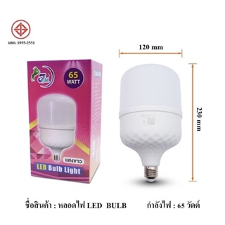 HSหลอดไฟ LED Bulb กล่องชมพูไฟ LED หลอดสี White กำลังไฟ 65 วัตต์ คุ้มค่า ทนทาน ราคาถูก ตกไม่แตก