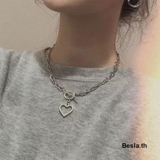 【Besla.th1】สร้อยคอโซ่สั้น จี้รูปหัวใจ สําหรับผู้หญิง