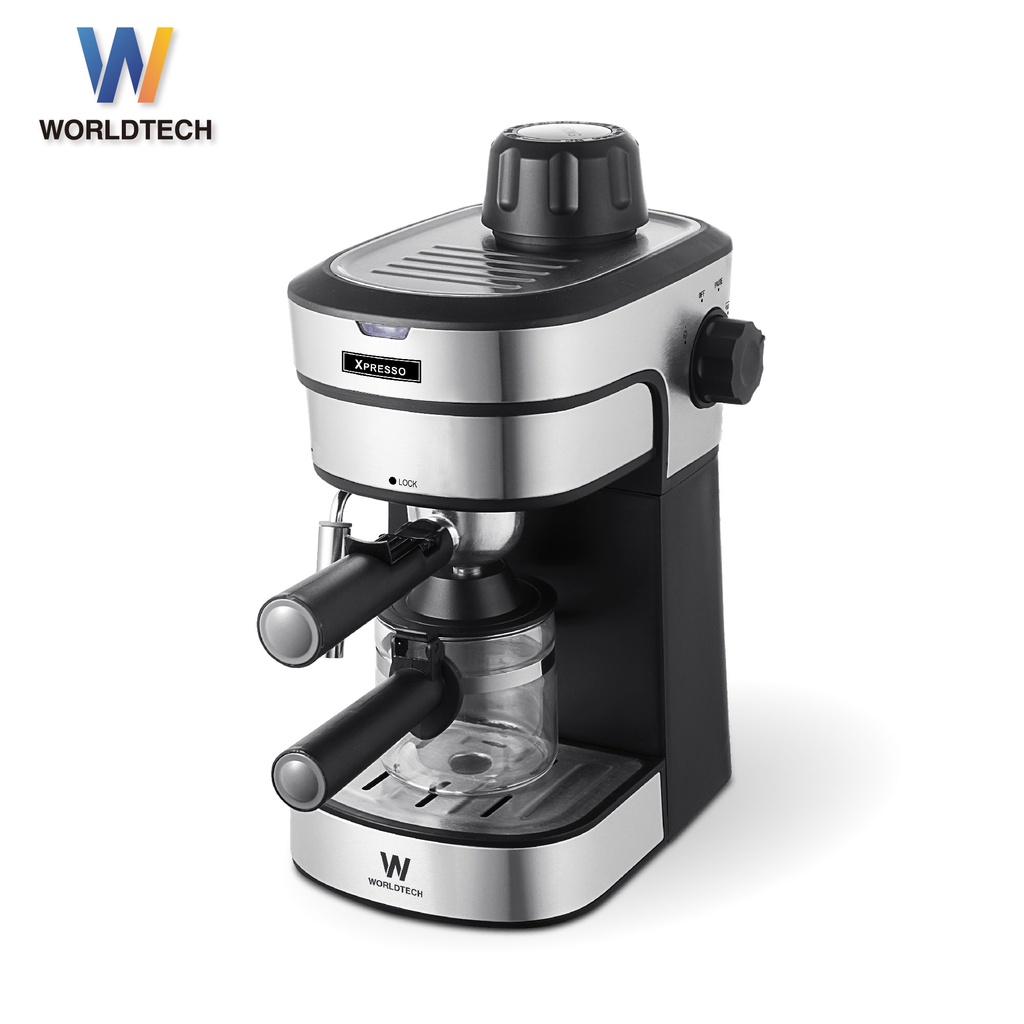 (ใช้โค้ดลดเหลือ 824) Worldtech Xpresso เครื่องชงกาแฟกึ่งอัตโนมัติ รุ่น WT-CM8_SIL เครื่องชงกาแฟสด กาแฟเอสเปรสโซ่ Coffee Machine เครื่องทำกาแฟ Espresso Machine ปรับความเข้มข้นของกาแฟได้ สกัดด้วยแรงดันสูง 5 บาร์ + พร้อมชุดด้ามชงกาแฟ รับประกัน 1 ปี - เครื่องชงกาแฟสด ยี่ห้อไหนดี