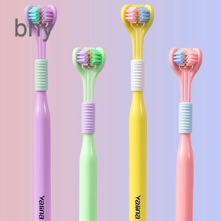 Bhy แปรงสีฟัน 3D สามด้าน ขนแปรงนุ่มพิเศษ สําหรับผู้ใหญ่ 1 ชิ้น