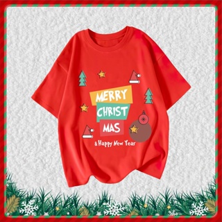 เสื้อยืดคริสต์มาส เสื้อยืดคริสต์มาส เสื้อคริสต์มาส Christmas &amp; Happy new yea K-006 เสื้อยืดคริสต์มาส ซานต้า  ชุดครอบครัว