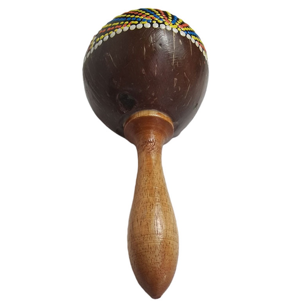 1 Pair Wooden Maracas Natural Coconut Shell Hand Hammer Maraca Shakers
