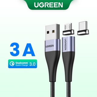 สินค้า Ugreen 100 ซม. 3A สายเคเบิล USB C แม่เหล็ก Micro USB Type C สายชาร์จข้อมูล สําหรับ Samsung Xiaomi โทรศัพท์มือถือ สาย USB