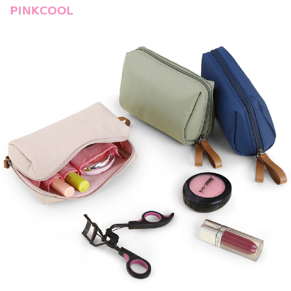 pinkcool-กระเป๋าเครื่องสําอาง-ผ้าไนล่อน-มัลติฟังก์ชั่น-แบบพกพา-ลําลอง-มีซิป-กันน้ํา-สีสันสดใส-ใหม่-กระเป๋าเดินทาง-มินิ-น่ารัก-กระเป๋าเครื่องแป้ง-ขายดี