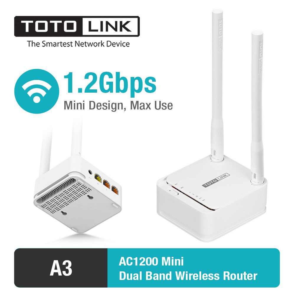 TOTOLINK รุ่น A3 AC1200 Mini Wireless Dual Band Router | Shopee Thailand