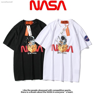 เสื้อยืดใหม่ NASA ผู้ชายและผู้หญิงแฟชั่นลำลองเสื้อยืดแขนสั้น ผ้า  100% พร้อมส่ง  ผ้านำเ ยืดคอกลม national tideแขนสั_22