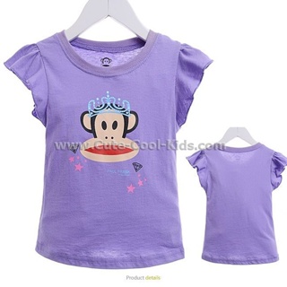 TSG-719 เสื้อยืดเด็กผู้หญิงลายลิง Size-130 (6-7Y)