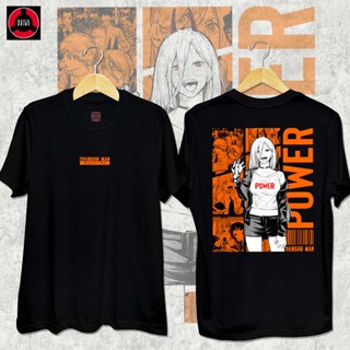 เสื้อคู่รัก Chainsaw Man - Power Anime Shirt Classic t shirt Cotton Shirt For Man Womanเสื้อยืดเสื้อยืด_17