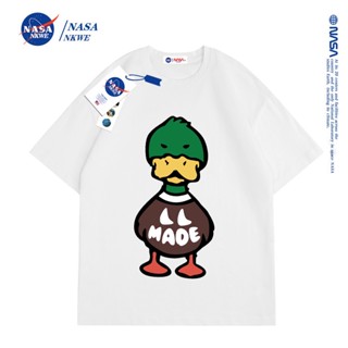 เสื้อยืดแขนสั้น ผ้าฝ้าย ทรงหลวม ลาย NASA แฟชั่นฤดูร้อน สําหรับผู้ชาย และผู้หญิง ผู้ชายและผู้หญิงคู่แขนสั้นสไตล์เดีย_21