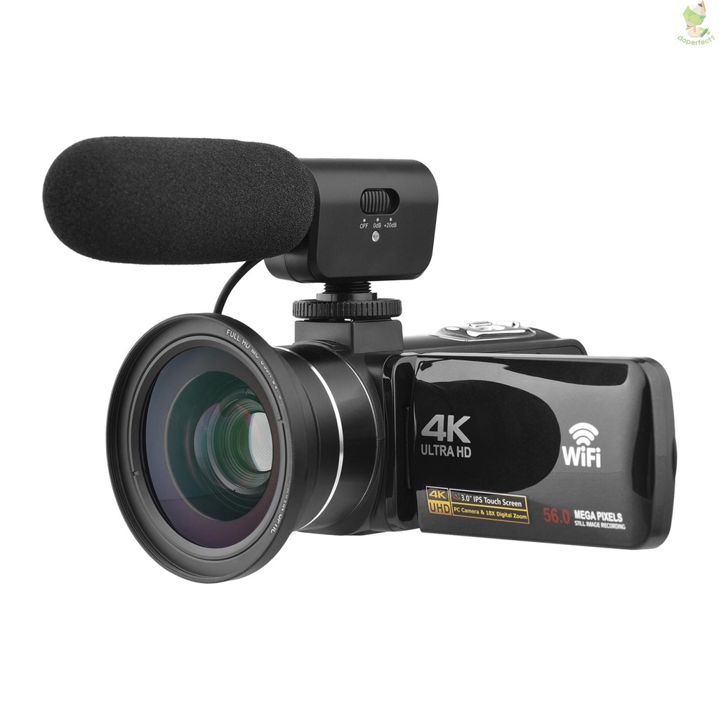 4k-digital-video-camera-wifi-camcorder-dv-recorder-56mp-18x-digital-zoom-3-0-inch-ips-touchscreen-supports-face-detection-ir-night-vision-anti-shake-with-2pcs-batteries-remote-control-carry-bag-extern