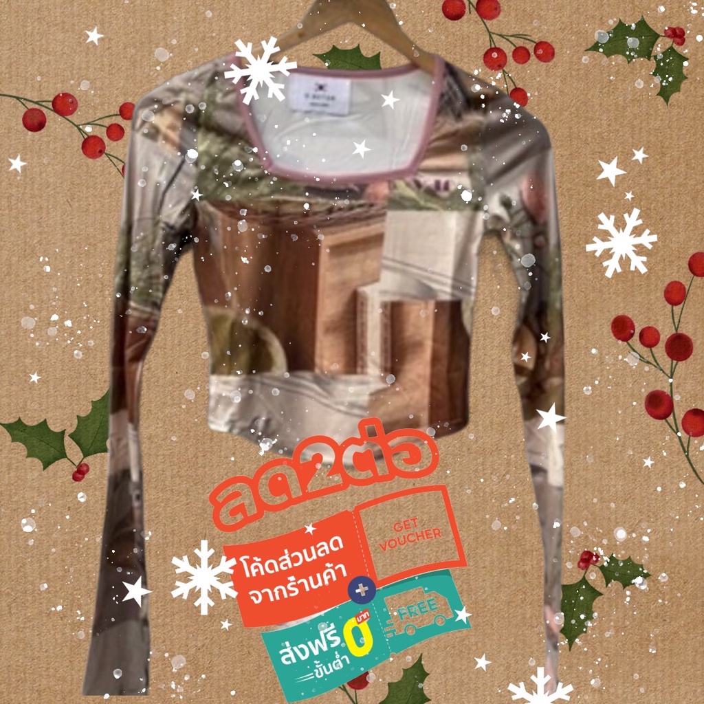 vintage-crop-top-เสื้อแขนยาวทรงครอปผ้าไมโคร-งานนำเข้าเหมาะกับ-season-นี้สุดๆ