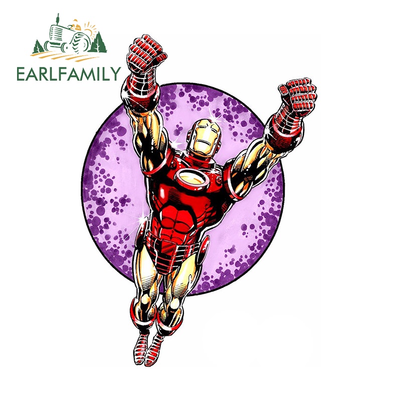 earlfamily-สติกเกอร์-ลาย-iron-man-marvel-กันน้ํา-สําหรับติดตกแต่งกระจกรถยนต์-13-ซม-x-9-4-ซม