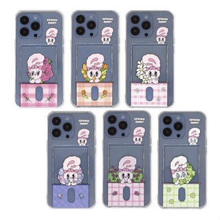Esther bunny - Clear Jelly case with card slot compatible for iPhone 14 pro max plus 13 12 11 galaxy s22 s21 ultra