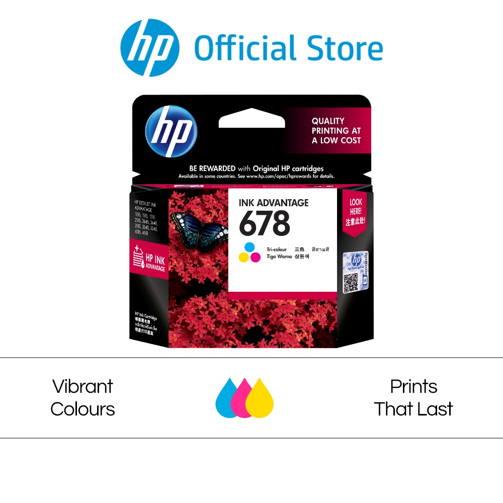 รูปภาพของตลับหมึกปริ้นเตอร์ HP 678 Original Ink Advantage Cartridge (หมึก 3 สี Tri-color/ หมึกสีดำ Black) ตลับหมึก HP แท้ HP Deskjet: 2645 / 4645 / 1515 / 2515 / 2545 / 3545 / 4515ลองเช็คราคา