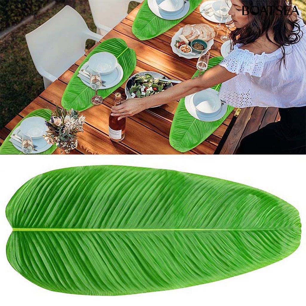 ใบตองปลอม-ใบตองเทียม-ขนาดเล็ก-ใบตองปลอม-เกรดคุณภาพดี-ใบตองเสมือนจริง-banana-leaf-ฉากถ่ายอาหาร-พร้อมส่ง