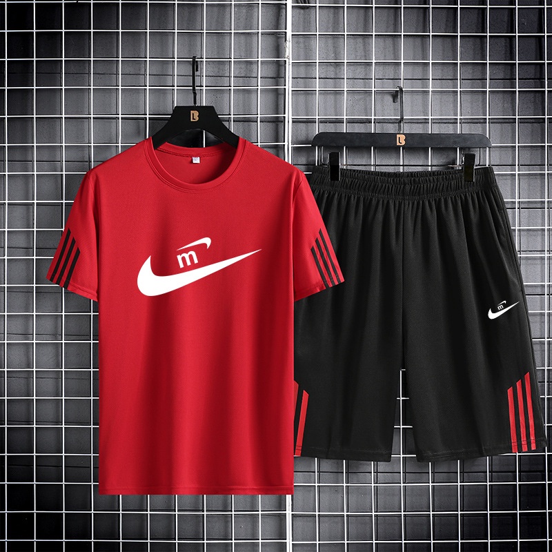 เสื้อยืดแขนสั้น-คอกลม-และกางเกงขาสั้น-สําหรับผู้ชาย-ไซซ์-m-5xl